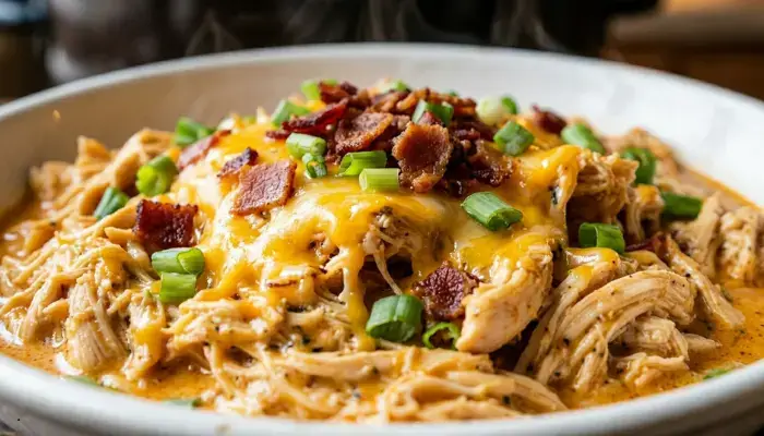 Buffalo Ranch Shredded Chicken Slow Cooker Keto