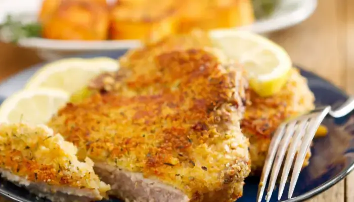 Crispy Parmesan Pork Rind Crusted Pork ChopsCrispy Parmesan Pork Rind Crusted Pork Chops