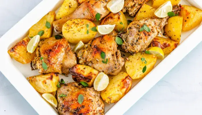 Greek Lemon Chicken Feta Sheet Pan Keto Dinner