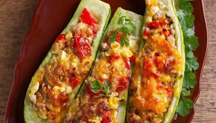 Loaded Keto Zucchini Skins Appetizer